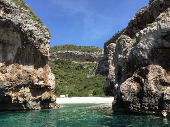 The cliffs protecting Stiniva Beach in Vis