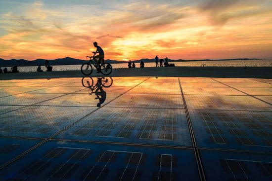 A mesmerising sunset at the Greeting to the Sun installation in Zadar.